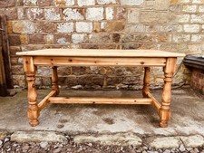 Solid Pine Farmhouse Dining Table Rustic Country Refectory Style