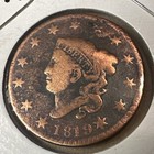1819 Coronet Head Large Cent - Us 1c Copper Coin