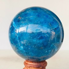 490g Natural Blue Apatite Quartz Crystal Sphere Mineral Specimen Healing C133