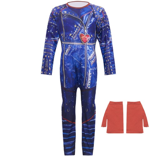 Kids Descendants Costume Princess Evie Mal Cosplay Jumpsuit Book Week Halloween - Picture 4 of 9
