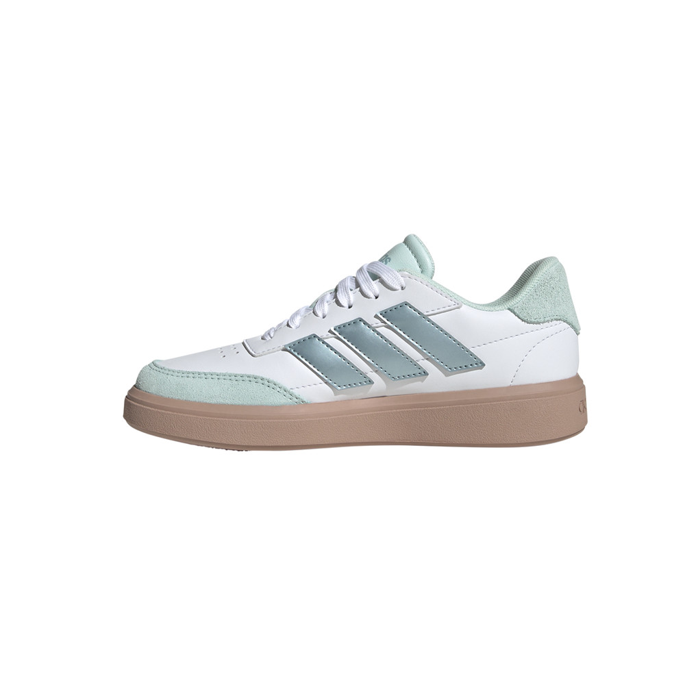 adidas Courtblock Lace Up  Youth Girls White Sneakers Casual Shoes JH8565 thumbnail 3