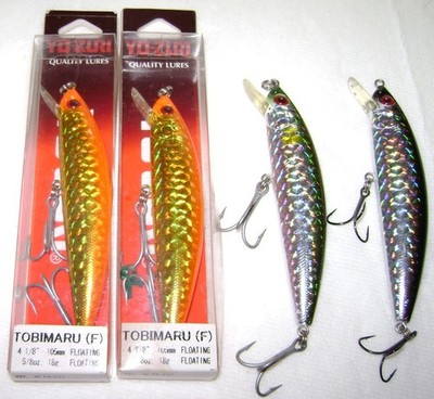 LOT OF 4 YO-ZURI TOBIMARU LURES 4 AND 1/8'' INCH 5/8 OZ. VINTAGE DUEL YO-ZURI