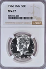 1966 SMS Kennedy Half Dollar NGC MS 67 SP Gem Silver Coin 50C