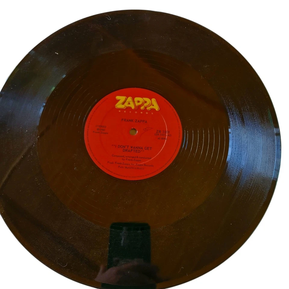Frank Zappa I dont Wanna Get Drafted 1980 Single 12" Vinyl Record 45 RPM Canada - Image 2 of 4