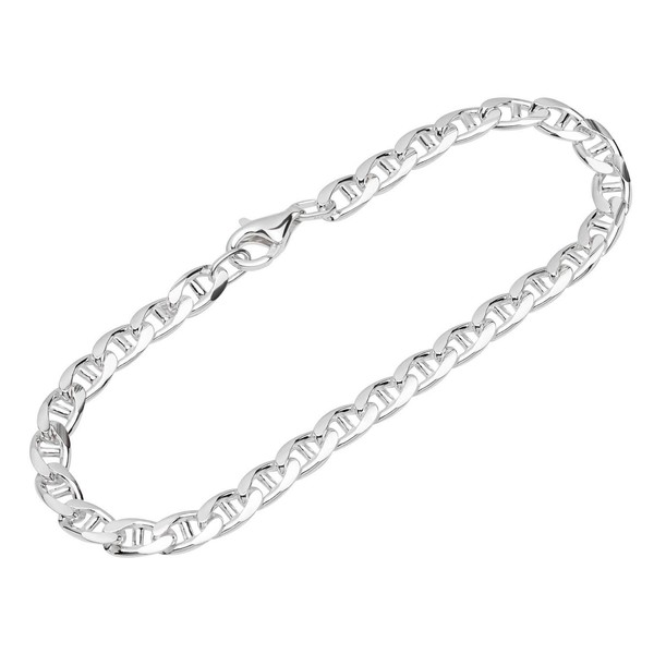 Armband 925 Sterling Silber 22Cm Stegpanzerkette Oval Geschliffen Armbandkette-image