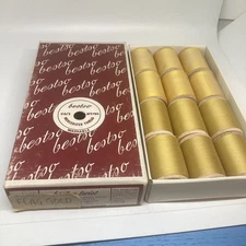 Vintage NOS Bestso Twist Thread Wooden Spools Box of 6 #408 , 6 #152