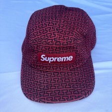 Supreme Motif Camp Cap Red Box Logo Hat 5-Panel FW12 Vintage USA Made
