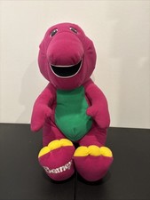 Vintage 1996 Talking Barney Playskool 18" Plush Toy Purple Dinosaur Works