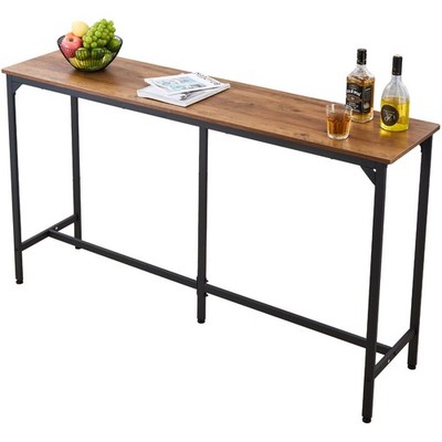 Bar Table, 1PCS 63  Kitchen Bar Table, Tall Dining Tables with Rounded Edge, Rec