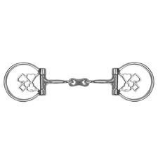 Showman Gambler Stainless Steel D-Ring Dog Bone Snaffle Bit