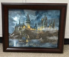 Harry Potter Hogwarts Castle painting Thomas Kinkade Custom Framed Print Coa B95