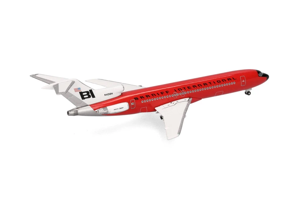 HERPA, BOEING 727-200 Braniff International Solido Rosso, 1/500,  HER537551 - Immagine 4 di 4