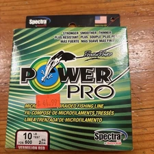 Spectra Power Pro Micro Braided Fishing Line 10lb, 500 Yards, Vermilion Red