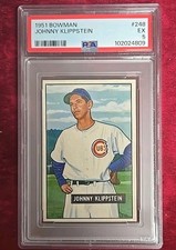 1951 Bowman Johnny Klippstein #248 PSA EX-5