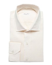 CAMISA DE VESTIR SALVATORE PICCOLO NUEVA CON ETIQUETAS Nápoles lino hecha a mano lujo Italia 42 16 1/2