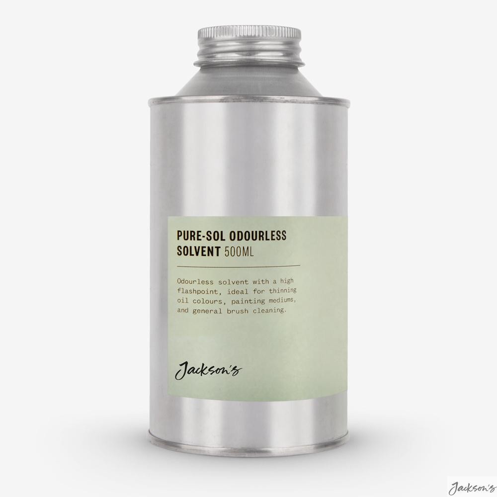 Jackson's Pure-Sol Low Odour Solvent 500ml For Thinning Oil Paint Cleaning Br...
