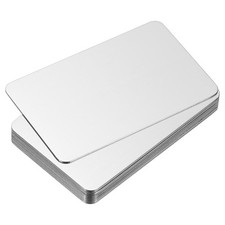 12 Pack 0.8mm Stainless Steel Metal Business Cards Blank Name Card Silver
