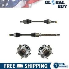 New Front CV Axle Shafts & Wheel Hub Bearing Assemblies Set of 4 For Nissan