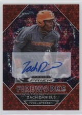 2020 Prizm Draft Picks Fireworks Red Donut Circle 75/75 Zach Daniels Auto 0s55