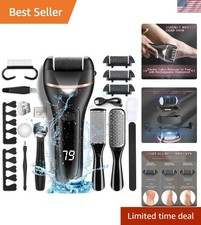 Portable LED Electric Callus Remover with Adjustable Speeds - 21-in-1 Kit