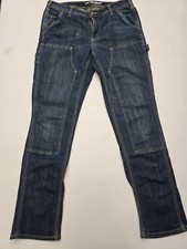 Carhartt 1889 Women's Slim Straight Jeans Size 10 Regular Dark Wash Work Denim