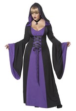 Brand New Plus Size Purple Gothic Hooded Robe Women Adult Costume Vampire