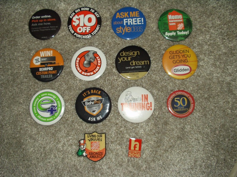 13 Home Depot Pins  1 patch all different