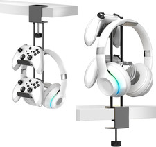 Headphone Stand with Controller Holder Aluminum Clamp Gaming Organizer for PS5