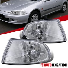 Fit 1992-1995 Honda Civic Coupe Hatchback Bumper Corner Lights Turn Signal Lamps