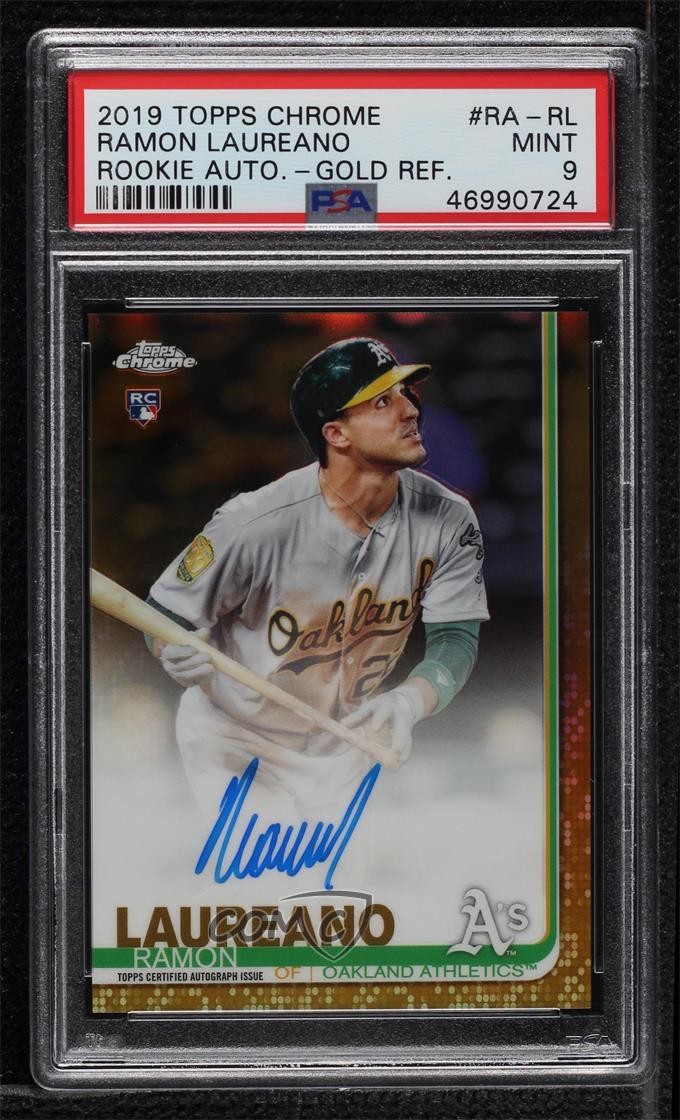 2019 Topps Chrome Rookie Gold Refractor 48/50 Ramon Laureano PSA 9 MINT Auto 8vc
