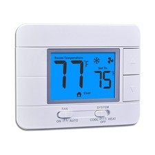Upgraded Digital Non-Programmable Thermostat for Home 1 Heat/1 Cool Blue