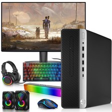 HP G5 Gaming PC i5 9th 32GB 1TB SSD 500GB HDD 24"LED NVIDIA GT WiFi RGBK M Win11
