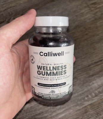 Calliwell Wellness Gummies w Ashwaghanda, Shilajit, & Lion's Mane 60ct - New