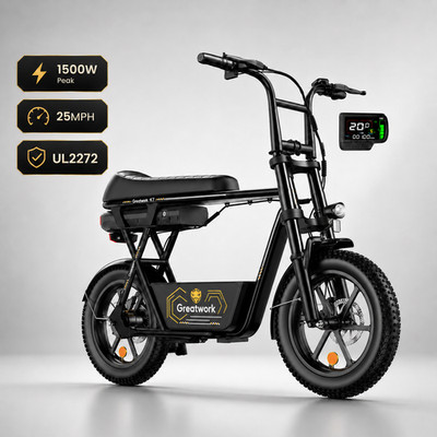 Electric Scooter 1500W 48V 25MPH 16'' Motorcycle E-Scooter with Seat & Basket US
