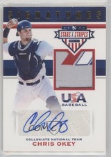 2017 USA Baseball Stars & Stripes Laundry Tag 2/8 Chris Okey #81 Patch Auto 0nr3