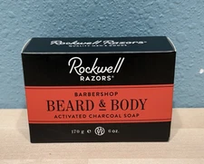 NIB Rockwell Razors Beard & Body Activated Charcoal Soap 6oz Sealed in Box