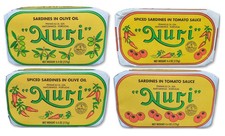 NURI Sardines Variety Pack | 4 Flavors in Olive Oil | 4 Pack Bundle
