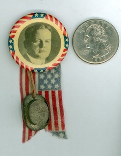 1928 Herbert Hoover Political Pinback Button Metal High Hat Attachment