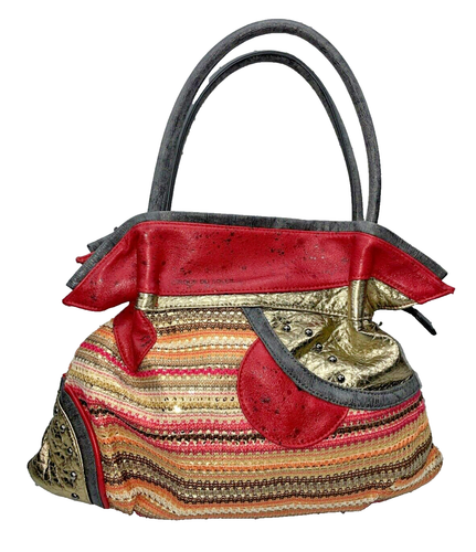 Cirque du Soleil - Faux Leather Embroidered Sequined Red Black Gold Boho