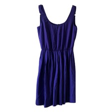Calvin Klein Dress Womens 2 Purple Stretch Sleeveless Soft Pleat A-Line