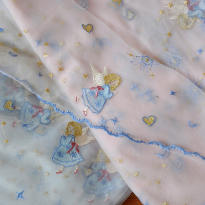 Netz Engel Muster Stickstoff Spitze Gaze Tuch süß für Puppenkleid Nähen