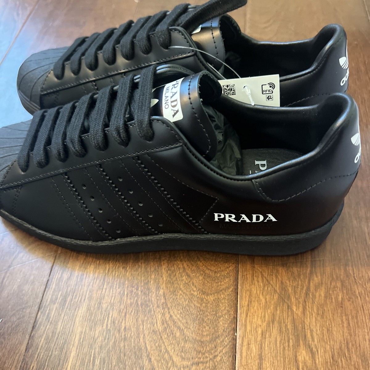 Size 5.5 - adidas Prada x Superstar Core Black FW6679 | eBay