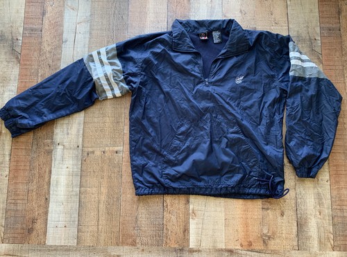 Vintage USA Olympic Blue 1/2 Zip Pullover Windbreaker Trainingsjacke Herren Medium - Bild 1 von 8