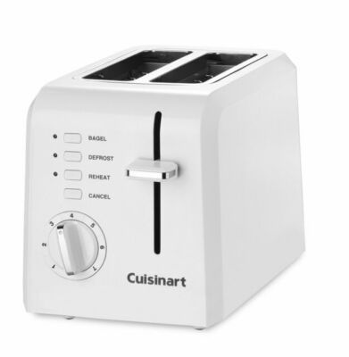 Cuisinart 2-Slice Toaster White: Bagel & Defrost Options, Reheat, Extra