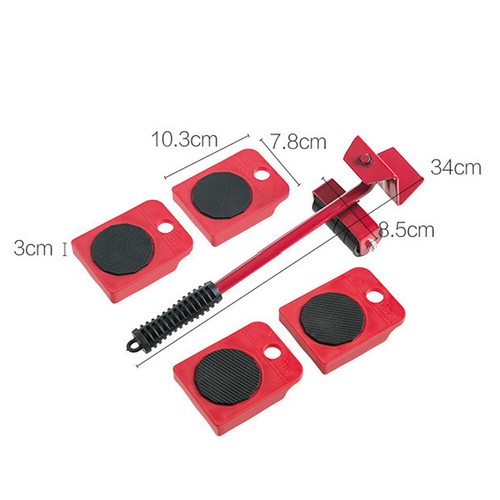 Wheel Moving Mover Slider Bett Werkzeug Kit Schwer Möbel Shifter Heber Roller Set - Bild 2 von 11