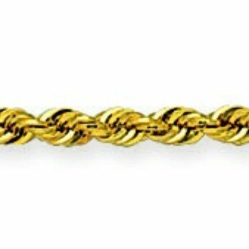 "Collar de cadena de cuerda ligera de oro amarillo liso de 2,0 mm de 10 k 16",18",20,22",24", 30" - Imagen 4 de 8