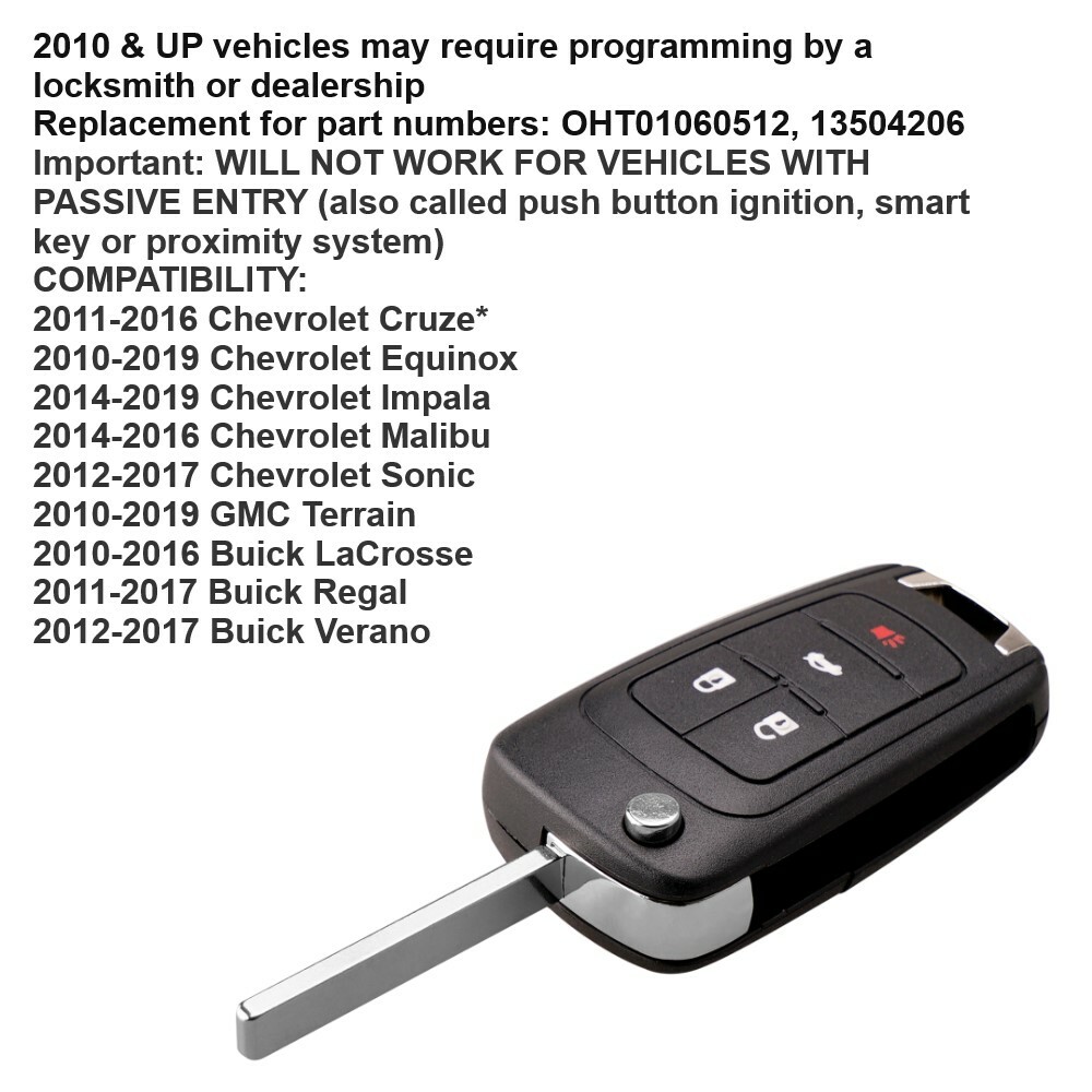 2 For 2010 2011 2012 2013 2014 2015 2016 GMC Terrain Keyless 