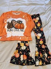 NWT New Custom Made Girls Toddler Halloween Fall Pants Shirt Witch Pumpkin 3t 4T