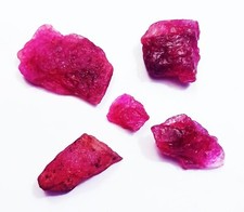 Natural Red Beryl (Bixbite) Rough Loose Gemstone 105.85 Ct /5 Pcs With Free Gift