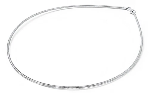 Sterling Silver OMEGA Necklace Round Chain 925 Italy